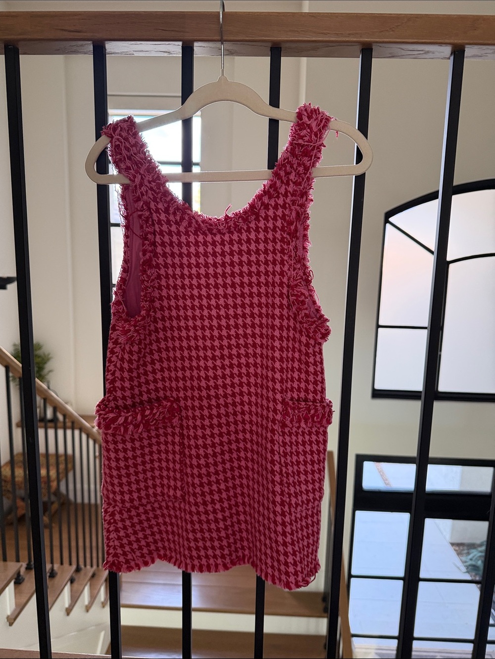 Zara Pink Houndstooth Sleeveless Kids Tunic